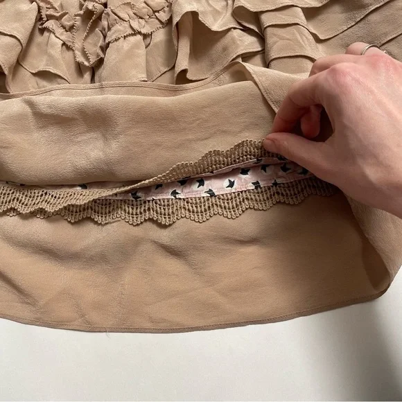 NWT ANTHRO LEIFSDOTTIR layered silk mini skirt - Picture 6 of 7